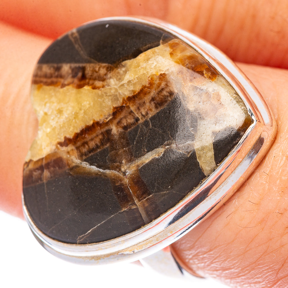 Septarian Heart Ring Size 7.25 (925 Sterling Silver) R1679