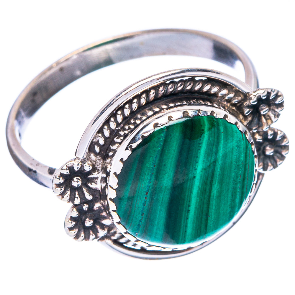 Malachite Flower Ring Size 9 (925 Sterling Silver) R146864