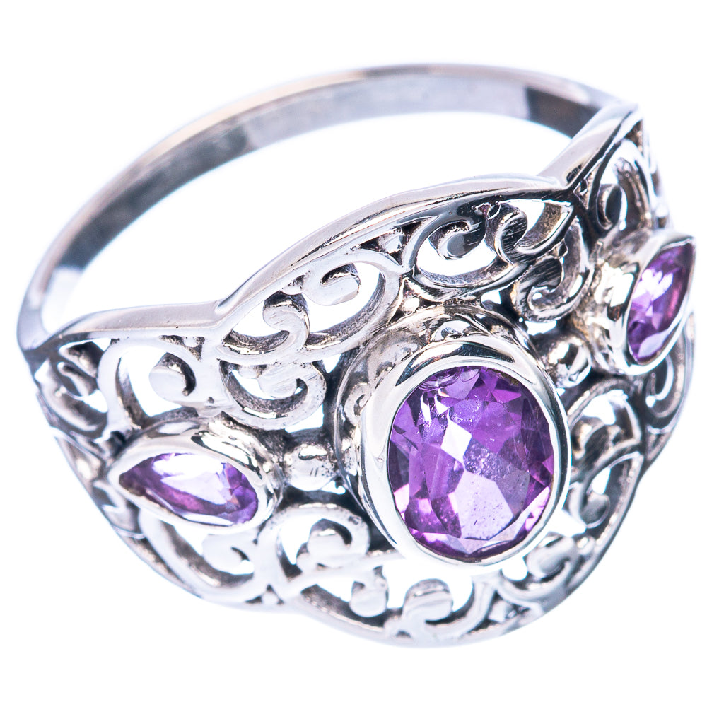 Faceted Amethyst Ring Size 9.5 (925 Sterling Silver) R3122