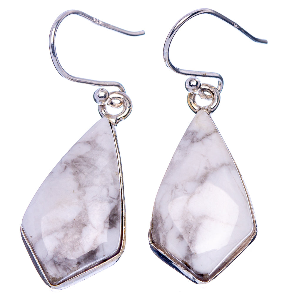 Howlite Earrings 1 1/2" (925 Sterling Silver) E1781