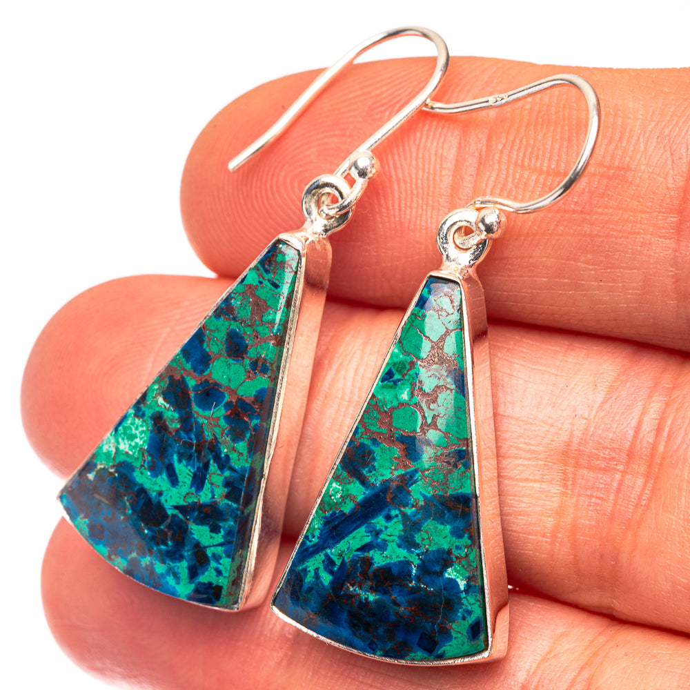 Shattuckite Earrings 1 1/2" (925 Sterling Silver) E432259