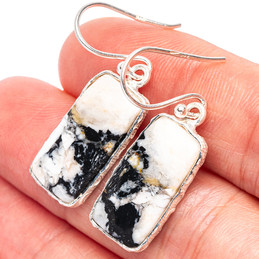 Zebra Jasper Earrings 1 3/8" (925 Sterling Silver) E2484
