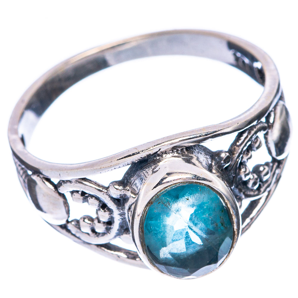 Blue Fluorite Dainty Ring Size 7.5 (925 Sterling Silver) R6023