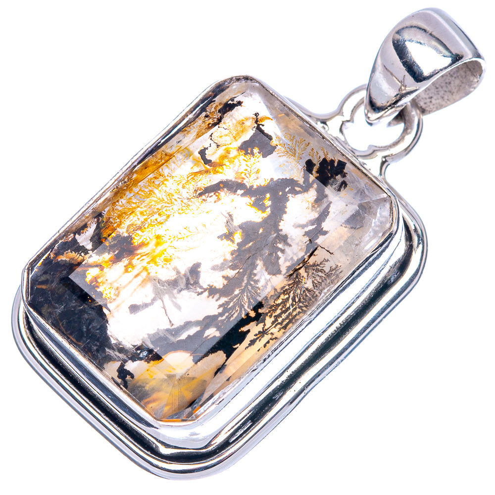 Scenic Dendritic Agate Pendant 1 3/8" (925 Sterling Silver) P41644
