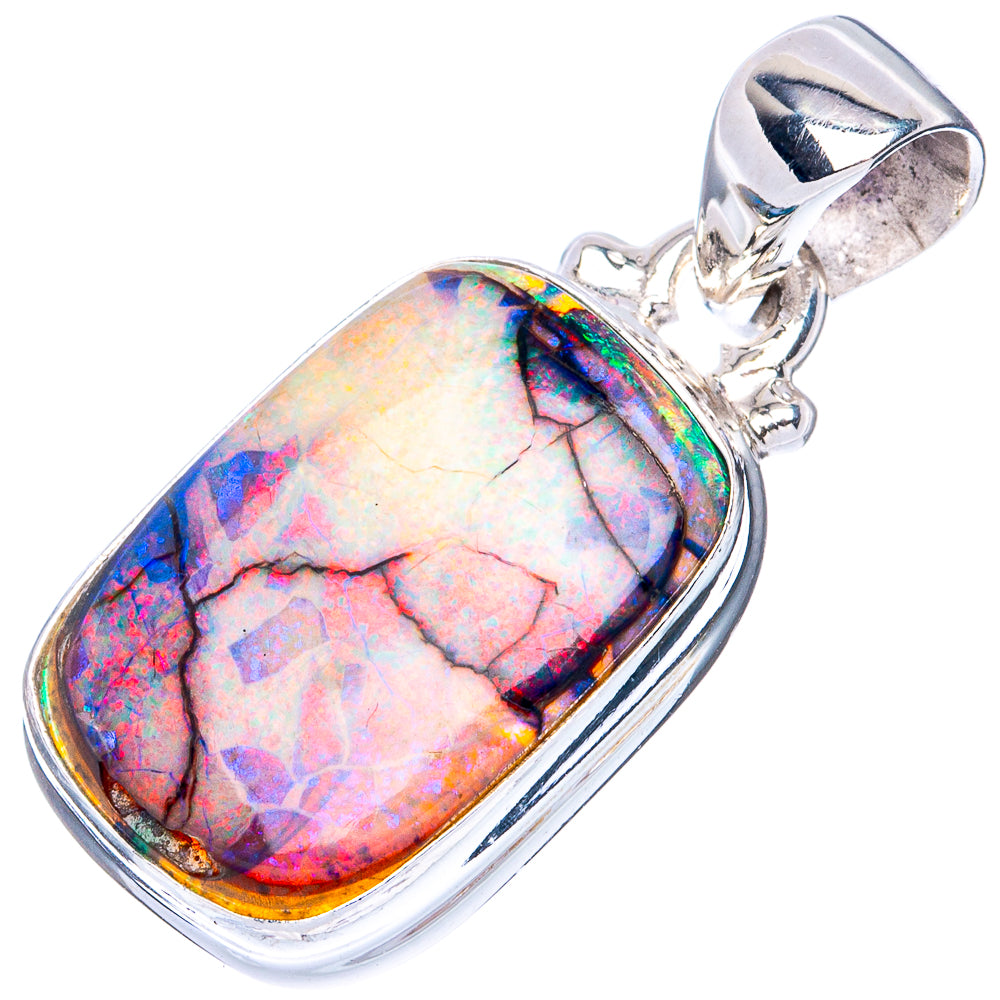 Rare Sterling Opal 925 Sterling Silver Pendant 1 1/8" (925 Sterling Silver) P41915