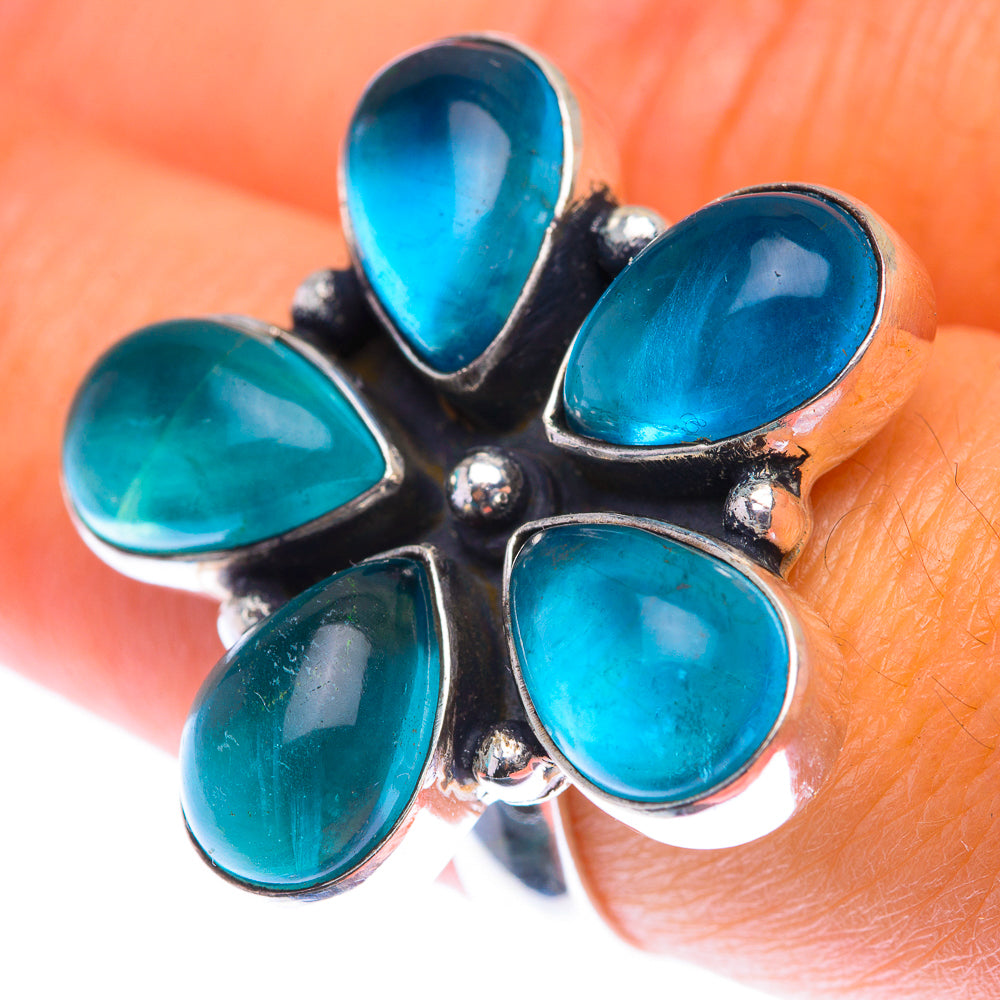Large Blue Fluorite Ring Size 7.75 (925 Sterling Silver) RING140000