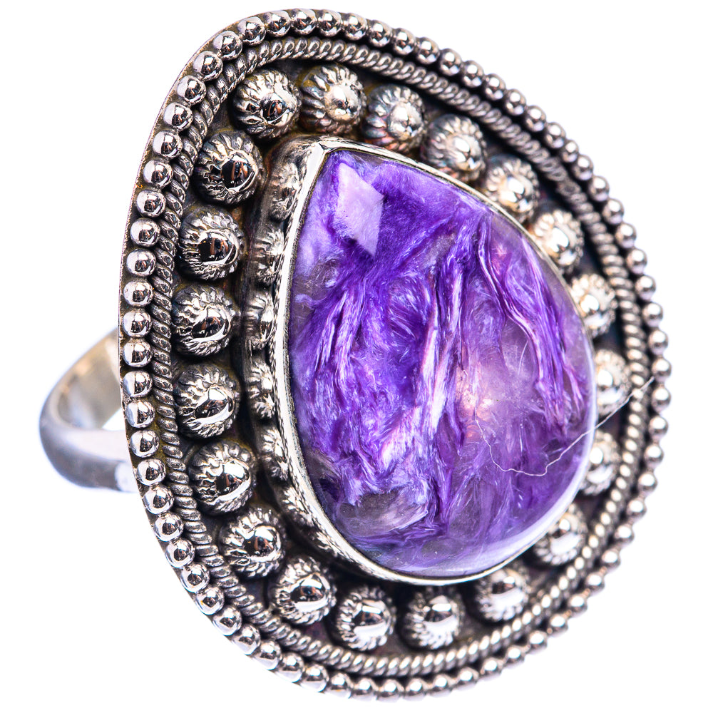 Large Charoite Ring Size 9.75 (925 Sterling Silver) R142880