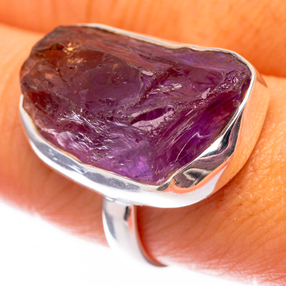 Raw Amethyst 925 Sterling Silver Ring Size 8.75 (925 Sterling Silver) RING140326
