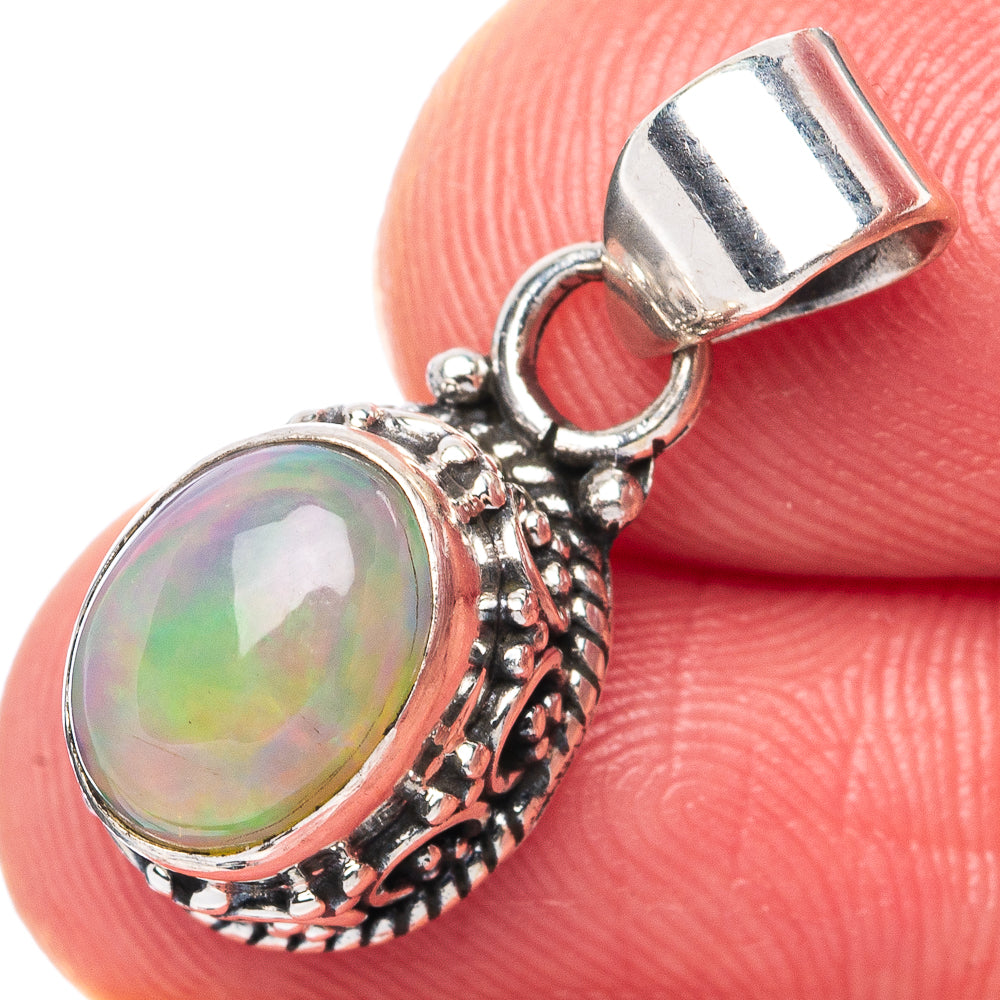 Rare  Ethiopian Opal Pendants 7/8" (925 Sterling Silver) P42347