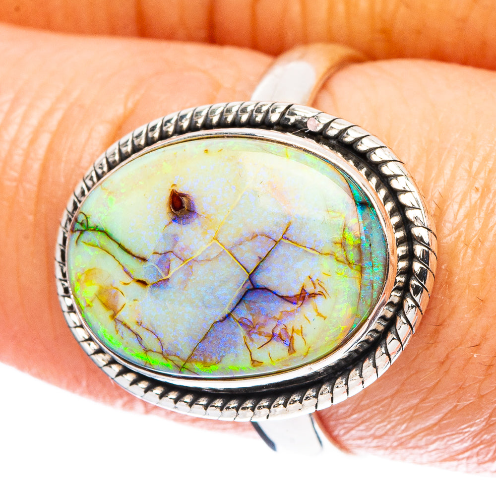 Rare Sterling Opal Ring Size 8.5 (925 Sterling Silver) R4632