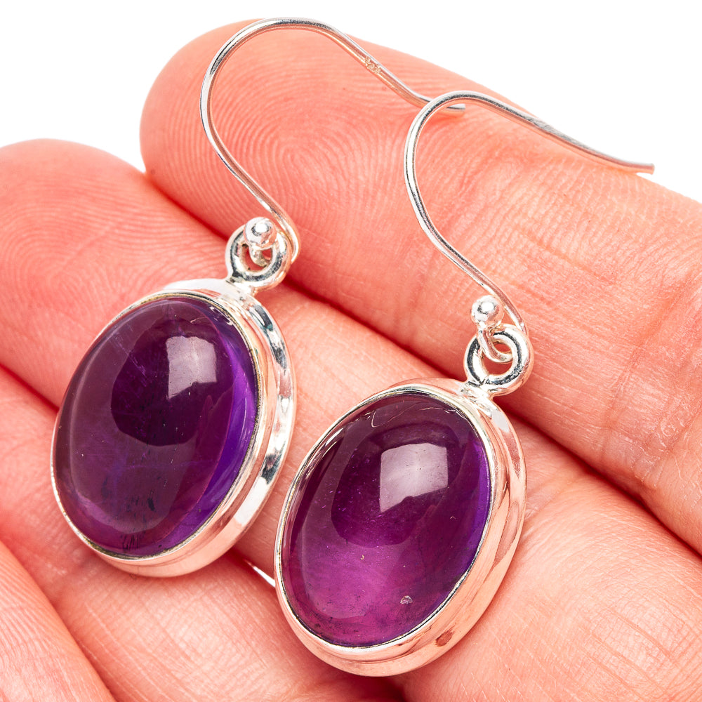 Amethyst 925 Sterling Silver Earrings 1 3/8" (925 Sterling Silver) E2165