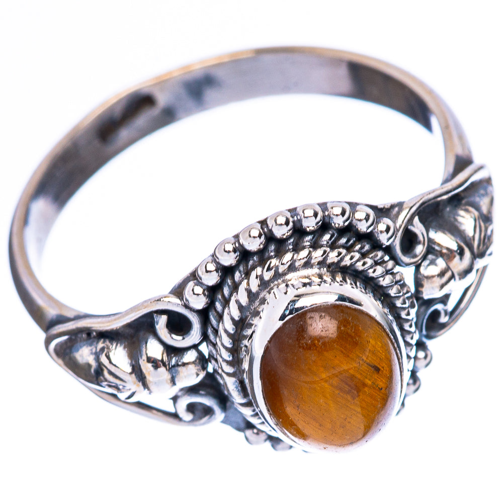 Tiger Eye Dainty Ring Size 8.25 (925 Sterling Silver) R5105