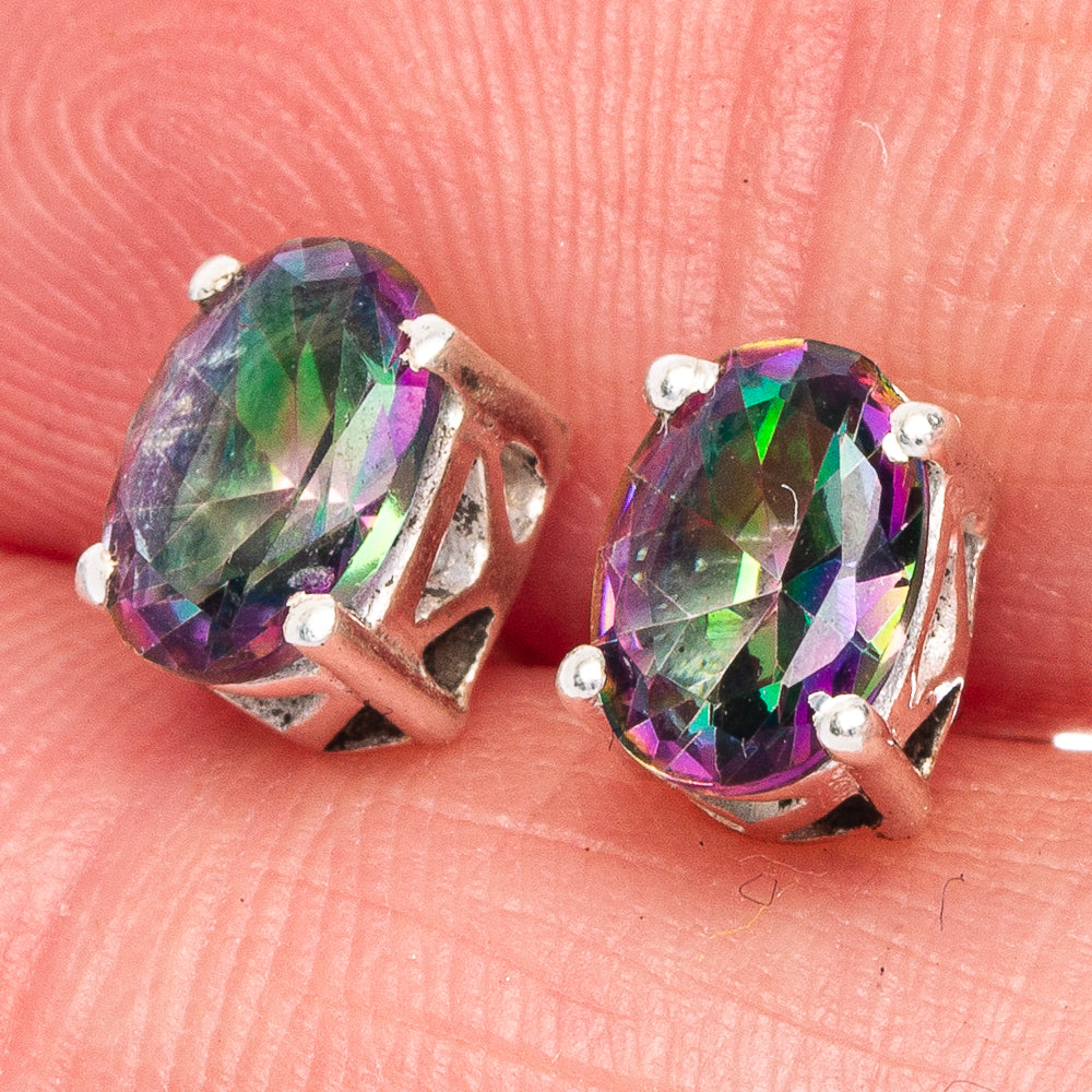 Mystic Topaz Earrings 1/4" (925 Sterling Silver) E433505