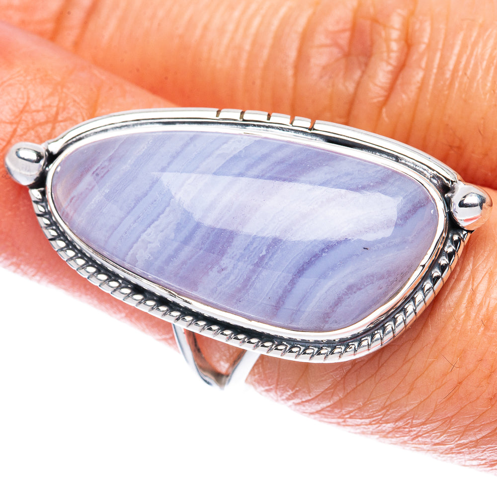 Premium Blue Lace Agate 925 Sterling Silver Ring Size 6 (925 Sterling Silver) R2656
