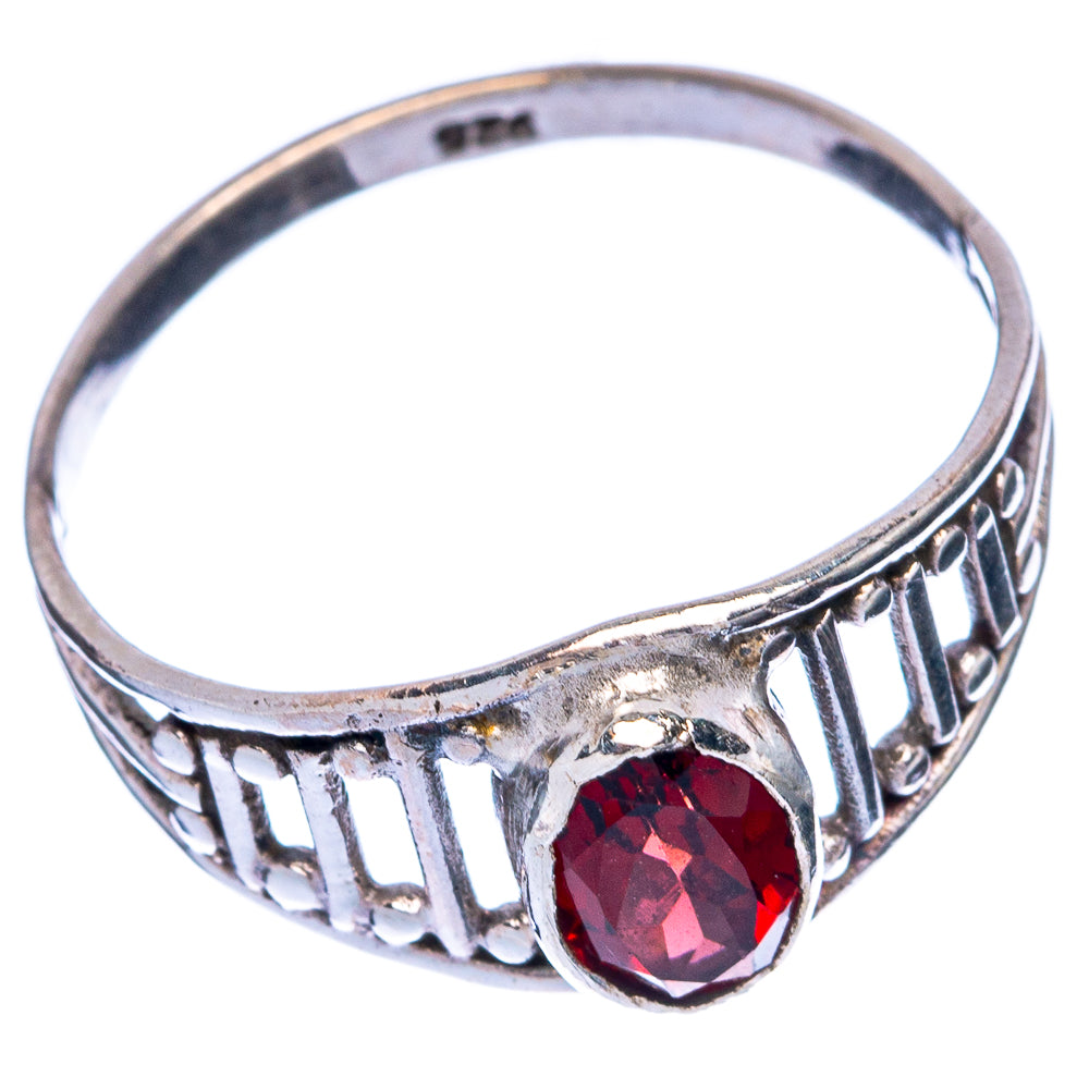 Garnet Dainty Ring Size 8.25 (925 Sterling Silver) R145352