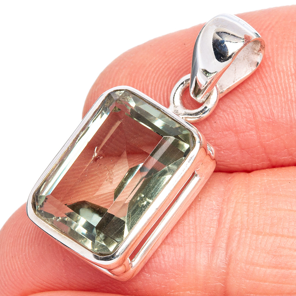 Green Amethyst Pendant 1" (925 Sterling Silver) P40347