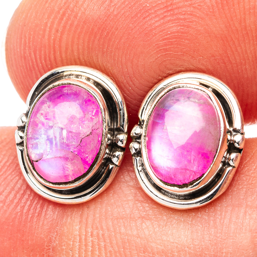 Cotton Candy Turquoise Earrings 3/8" (.925 Sterling Silver)