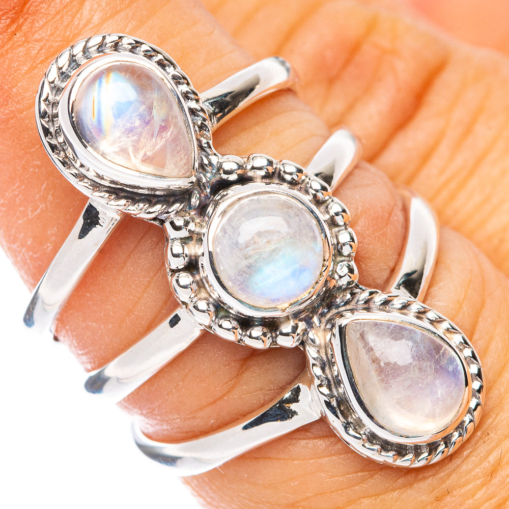 Premium  Rainbow Moonstone Ring Size 6.75 (925 Sterling Silver) RING7687