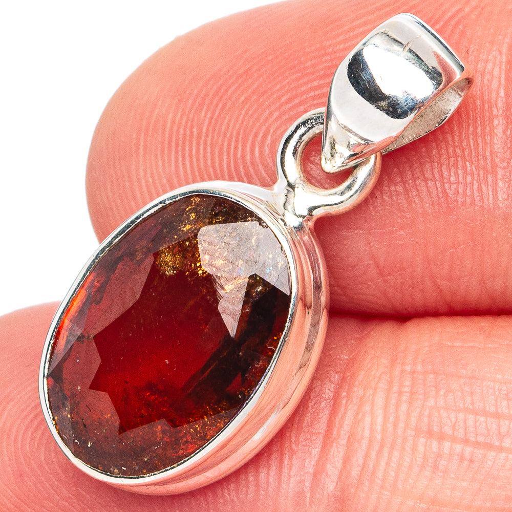 Rare Hessonite Garnet Pendant 1" (.925 Sterling Silver)