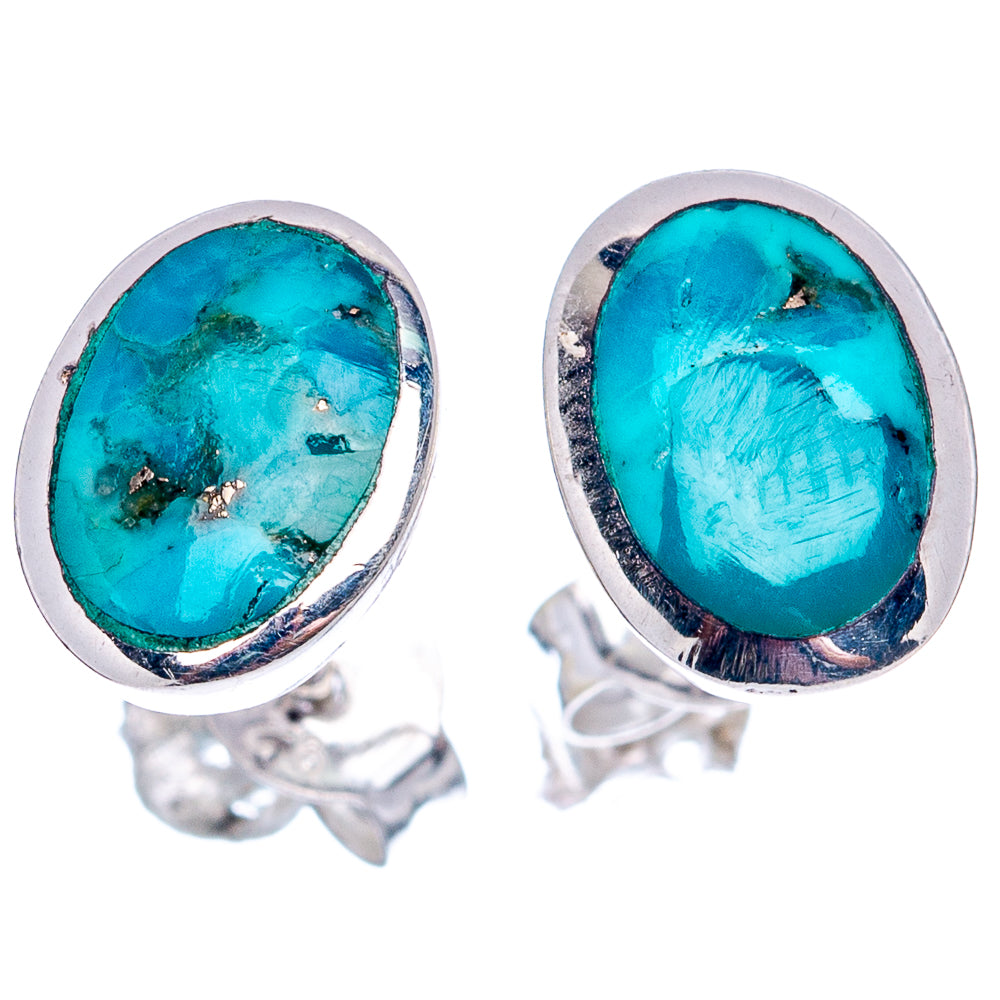Mohave Turquoise Earrings 3/8" (.925 Sterling Silver)