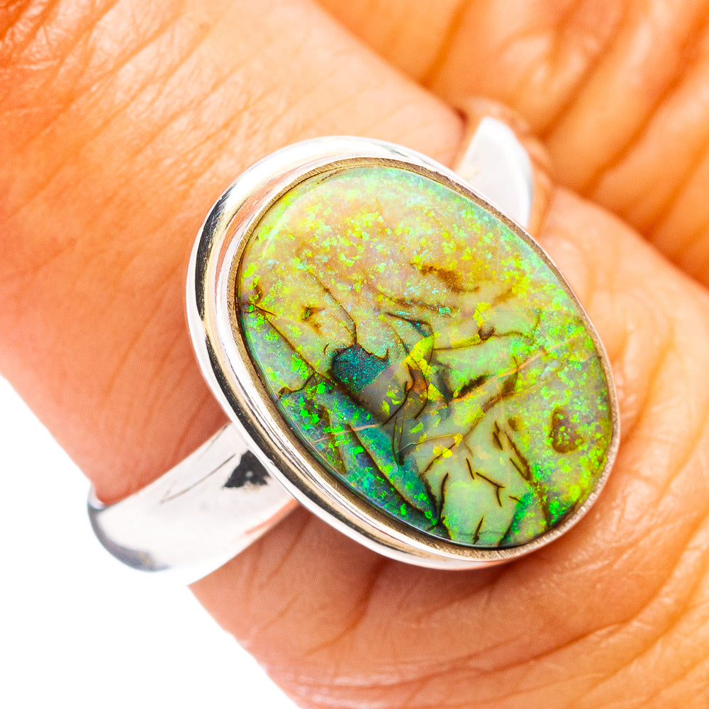 Rare Sterling Opal Ring Size 6.75 (.925 Sterling Silver)