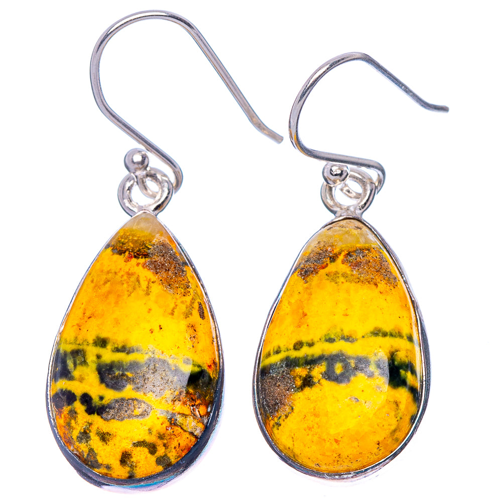 Bumble Bee Jasper Earrings 1 1/2" (925 Sterling Silver) E1839