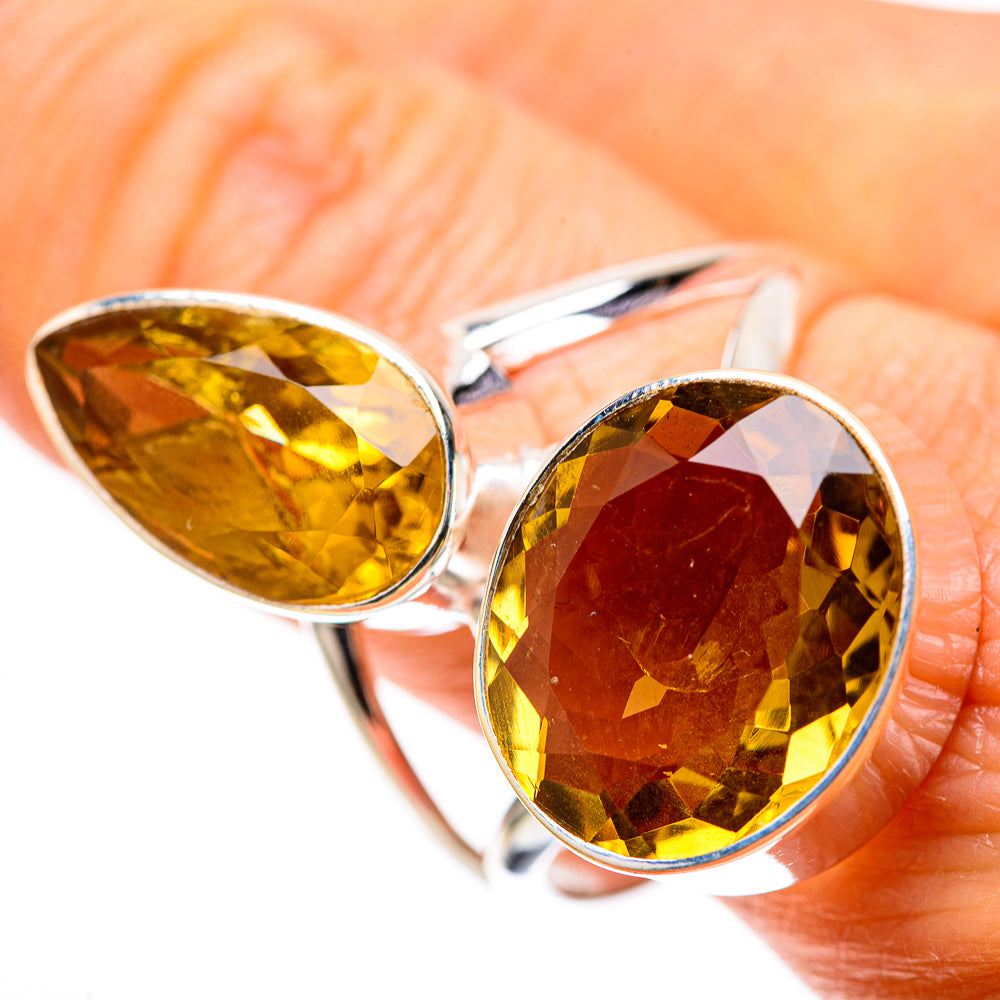 Large Faceted Citrine 925 Sterling Silver Ring Size 11.25 (925 Sterling Silver) RING139484