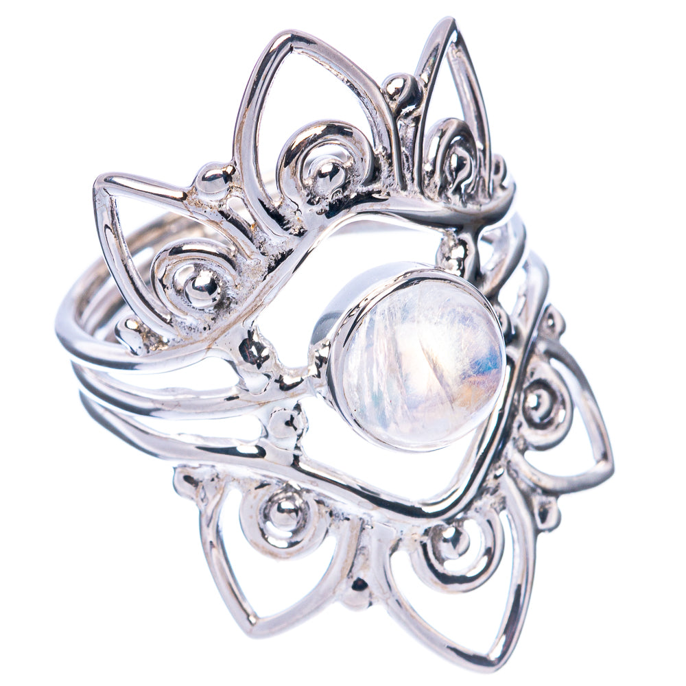 Premium Rainbow Moonstone 925 Sterling Silver Ring Size 7.5 (925 Sterling Silver) R2747