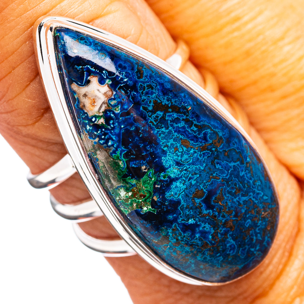Premium Azurite Malachite Ring Size 8.25 (.925 Sterling Silver)