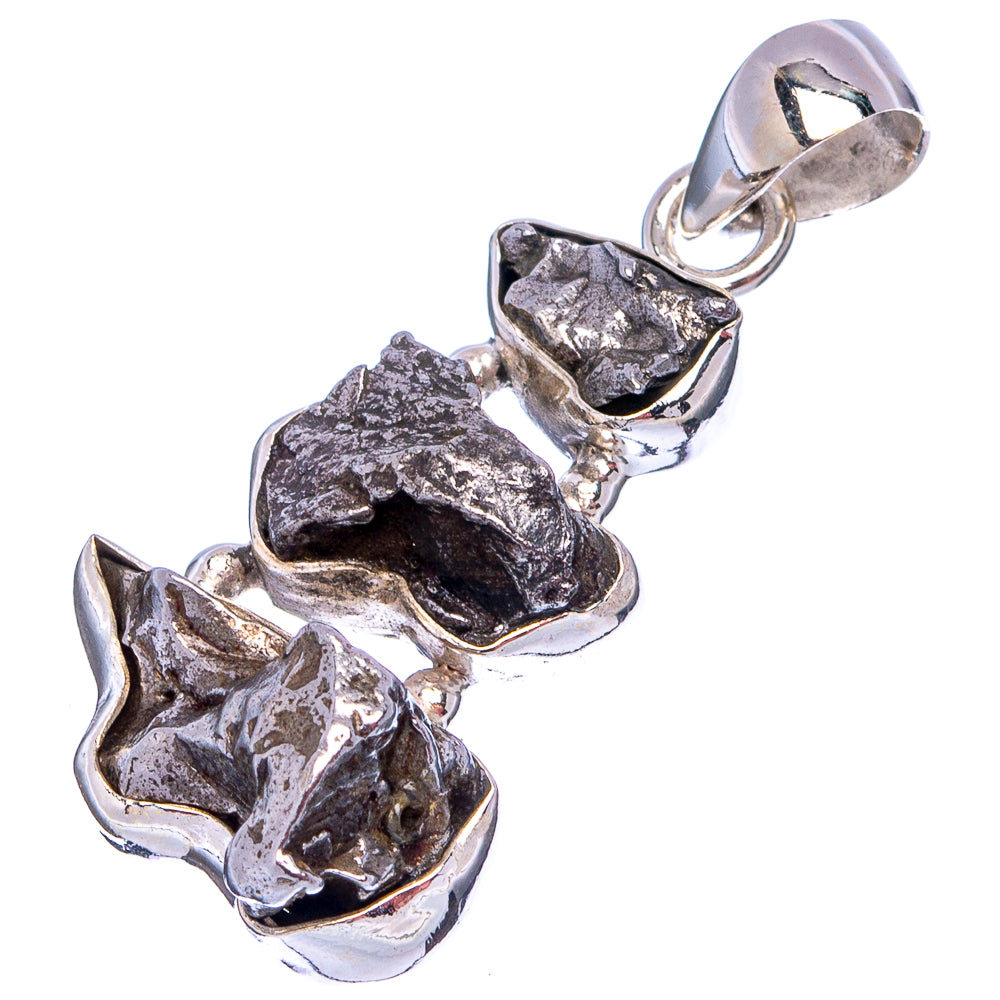Rare Campo del Cielo Meteorite Pendant 1 3/8" (.925 Sterling Silver)