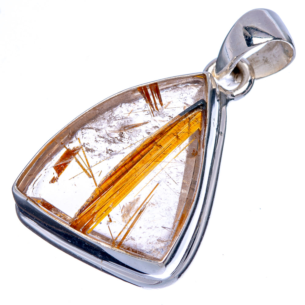Rare Full Star Rutilated Quartz Pendant 1 1/4" (925 Sterling Silver) P39995