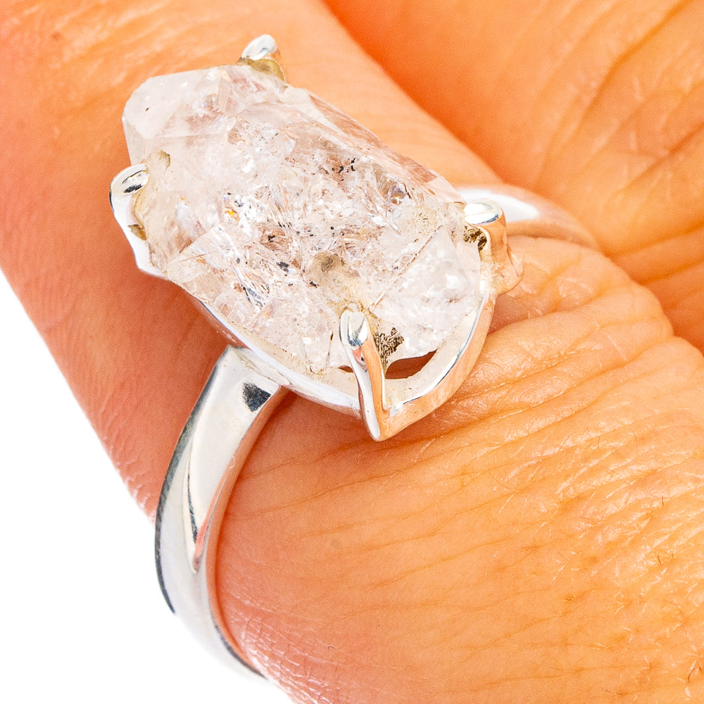 Herkimer Diamond Ring Size 7.75 (.925 Sterling Silver)