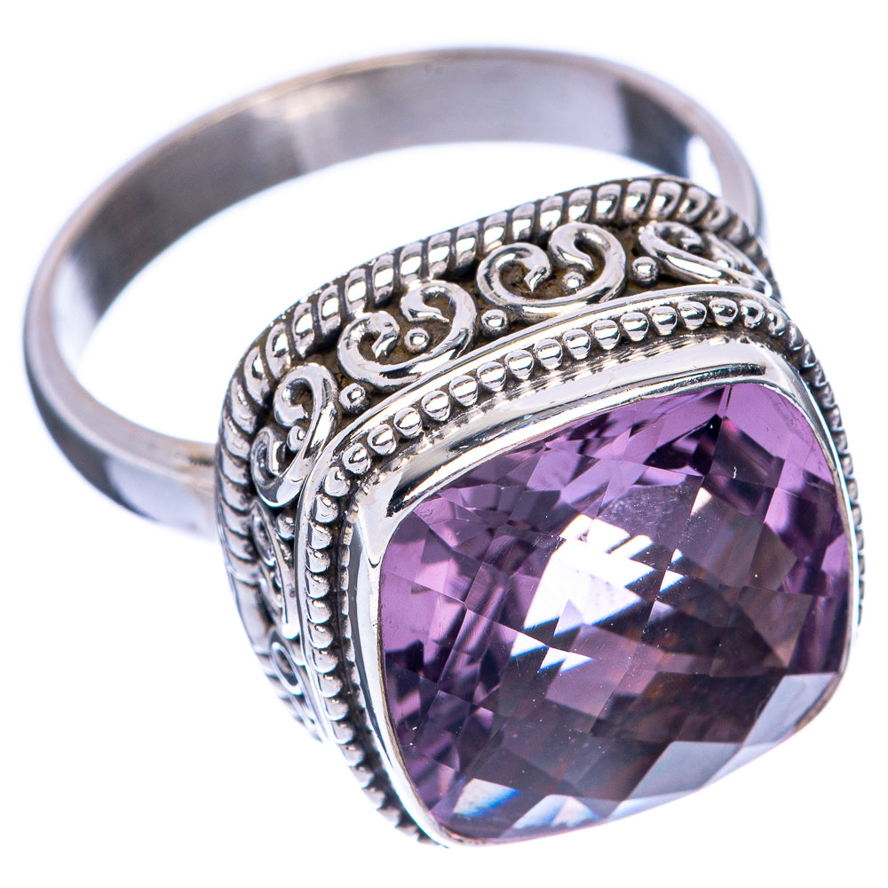 Faceted Pink Amethyst Ring Size 9 (925 Sterling Silver) R144698