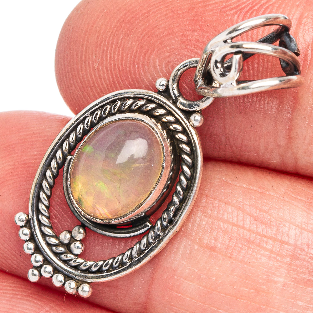 Rare Ethiopian Opal Pendant 1 1/4" (925 Sterling Silver) P40578