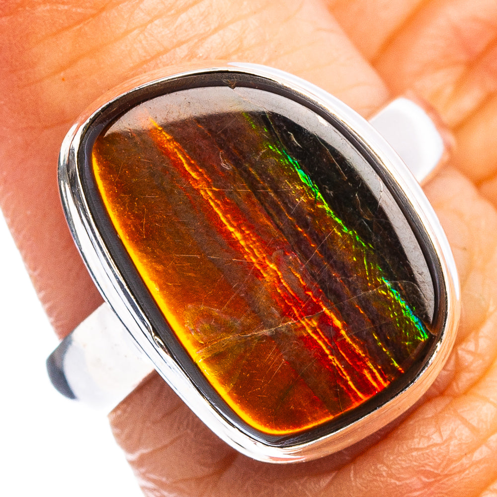 Rare Canadian Ammolite Ring Size 6.5 (.925 Sterling Silver)