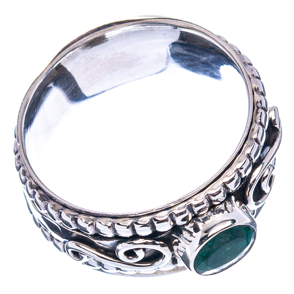 Premium Zambian Emerald Ring Size 8.25 (.925 Sterling Silver)