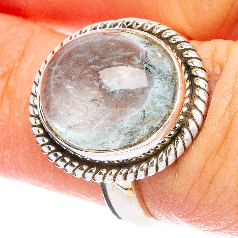 Aquamarine 925 Sterling Silver Ring Size 6 (925 Sterling Silver) R6041