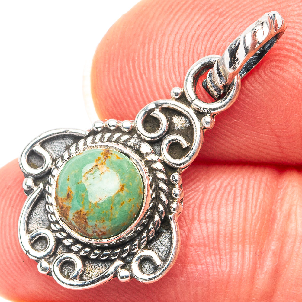 Variscite Dainty Pendant 1 1/8" (.925 Sterling Silver)
