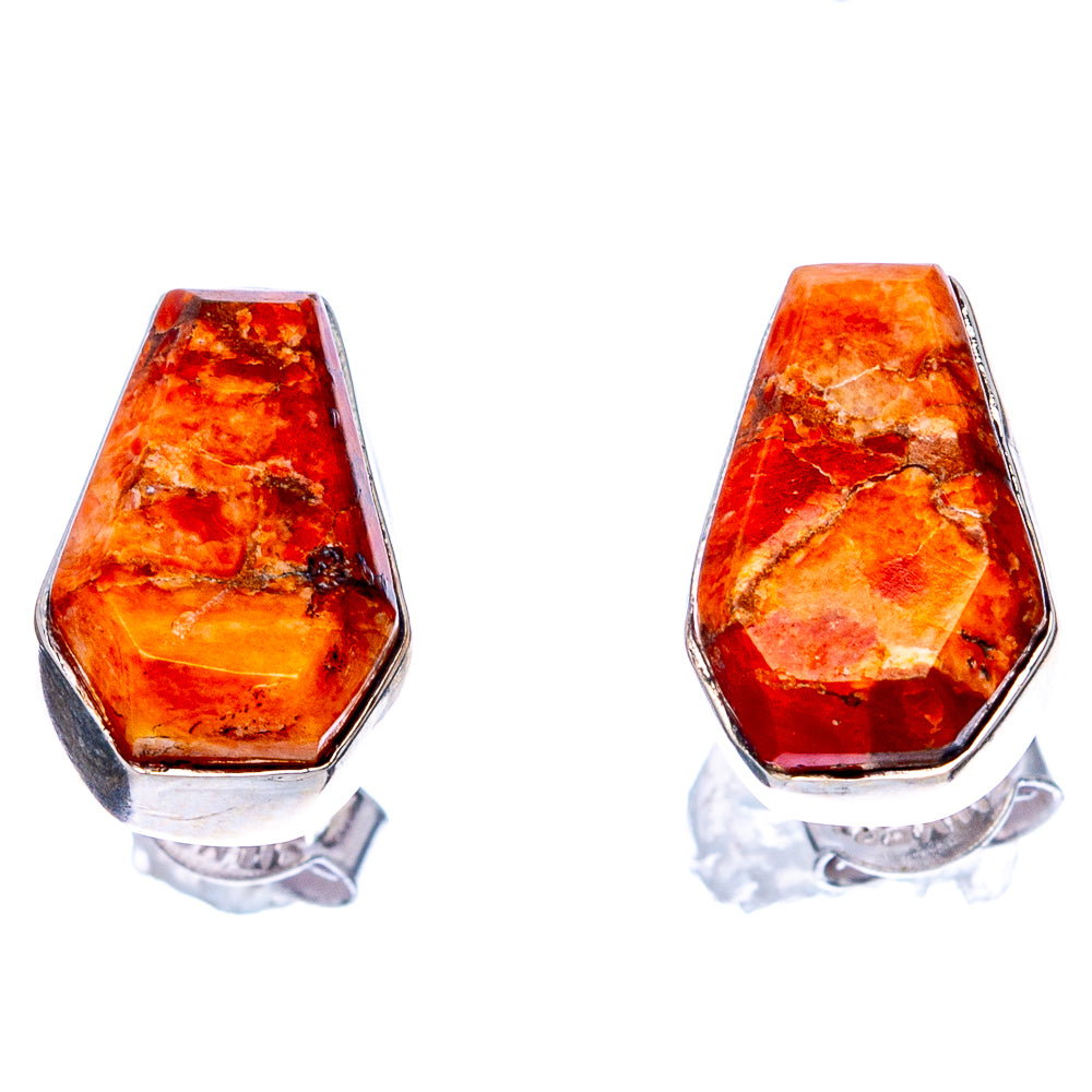Faceted Sponge Coral Earrings 1/2" (925 Sterling Silver) E1609