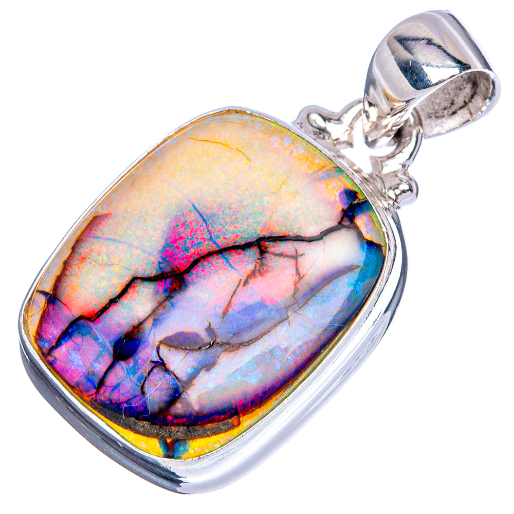 Rare Sterling Opal Pendant 1 1/8" (925 Sterling Silver) P42114