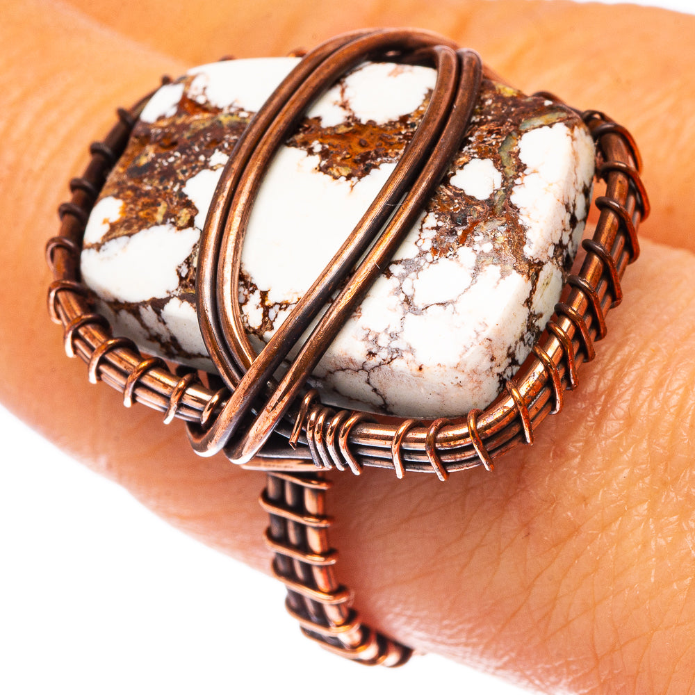 Wild Horse Jasper Ring Size 7.75 (Oxidized Copper)