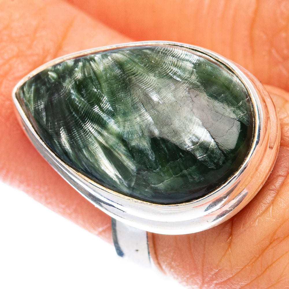 Seraphinite Ring Size 6 (925 Sterling Silver) R1948