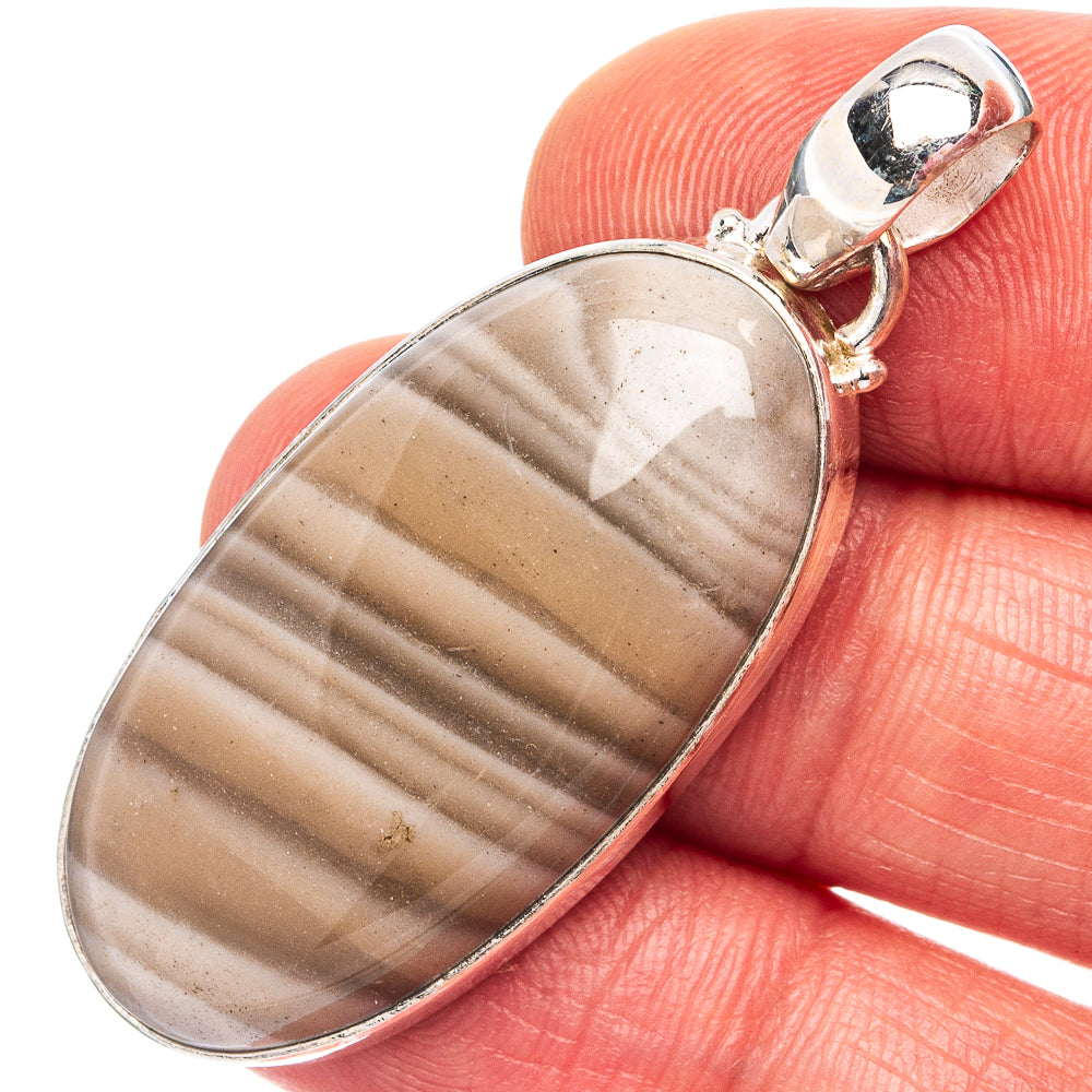 Striped Flint Pendant 1 3/4" (.925 Sterling Silver)