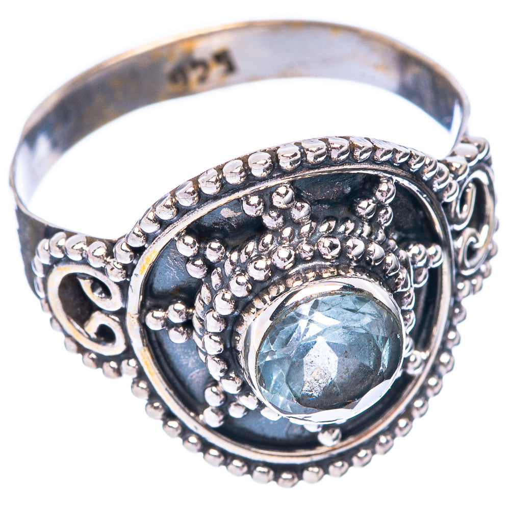 Blue Topaz Ring Size 8.25 (925 Sterling Silver) R5564