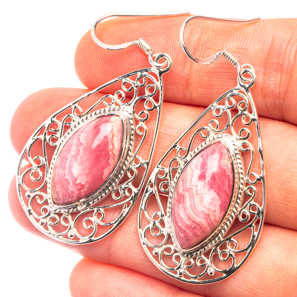 Signature Rhodochrosite Earrings 2 1/8" (925 Sterling Silver) E432324