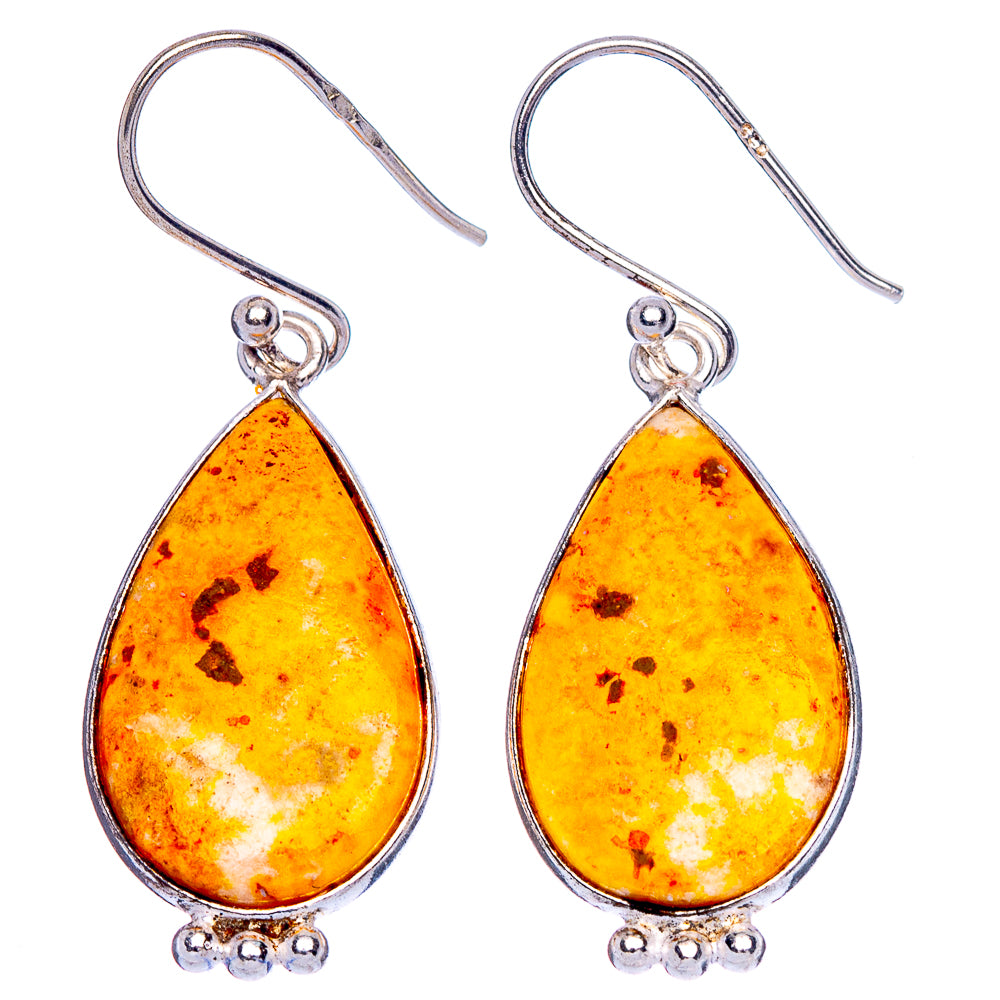 Bumble Bee Jasper Earrings 1 5/8" (925 Sterling Silver) E1900