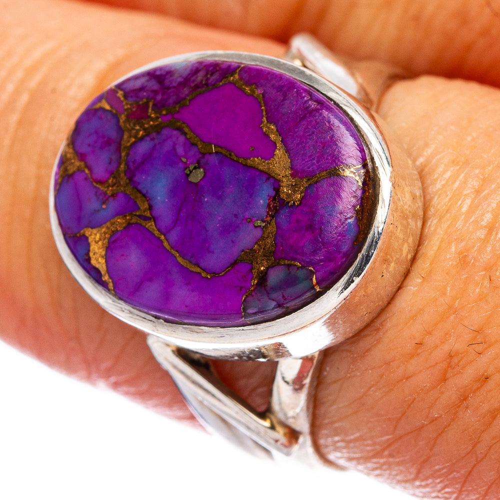 Purple Copper Composite Turquoise Ring Size 7.75 (925 Sterling Silver) R146525