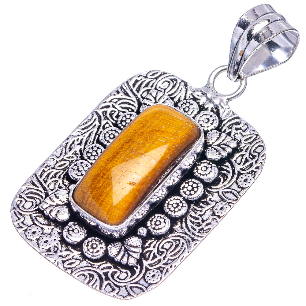 Tiger's Eye Pendant 2" (German Silver)