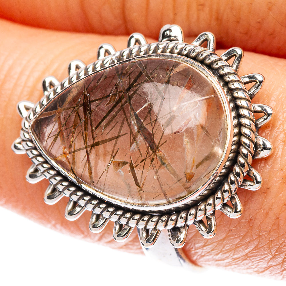 Rutilated Quartz Ring Size 8.75 (925 Sterling Silver) R2297
