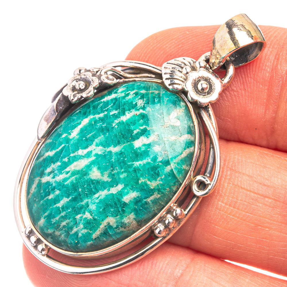 Amazonite Pendant 1 5/8" (925 Sterling Silver) P38867